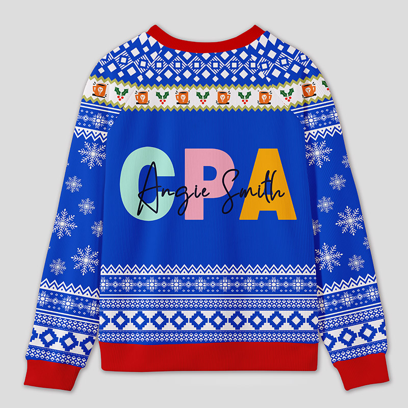 Personalized Certified Accountant Celebration Funny Ugly Sweater Festive Gift for Finance Pros