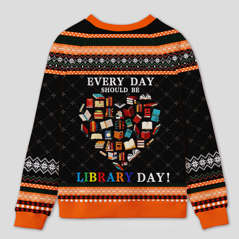 Personalized Library Day Celebration Ugly Sweater Office Holiday Party Gift for Librarians