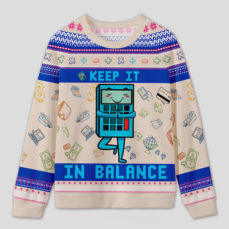 Personalized Funny Finance Yoga Ugly Sweater Office Holiday Party Gift for Accountants