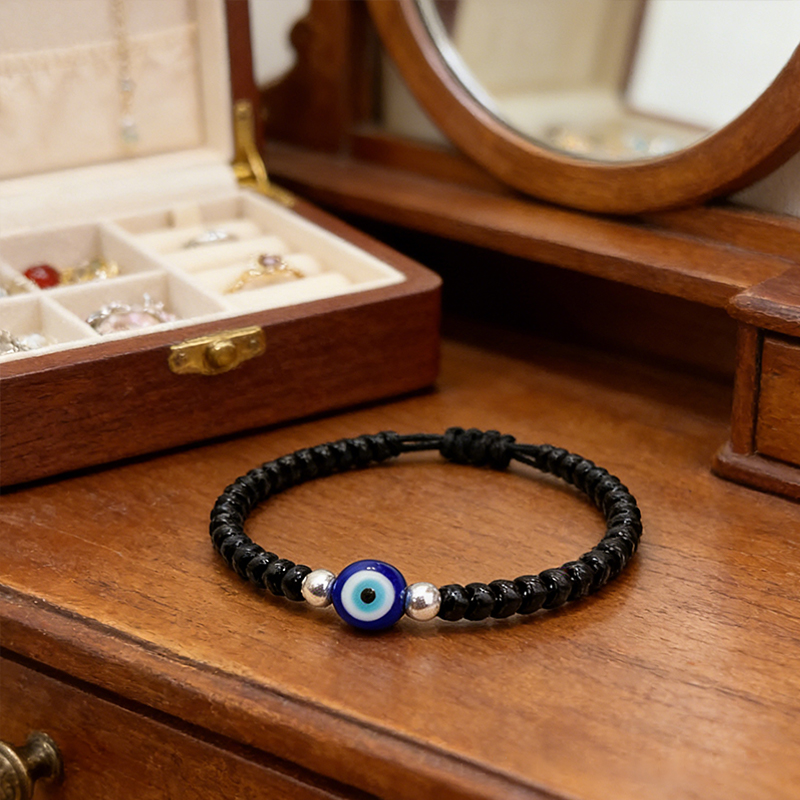 Personalized Evil Eye Bracelet Beaded Protection Jewelry Gift for Couples