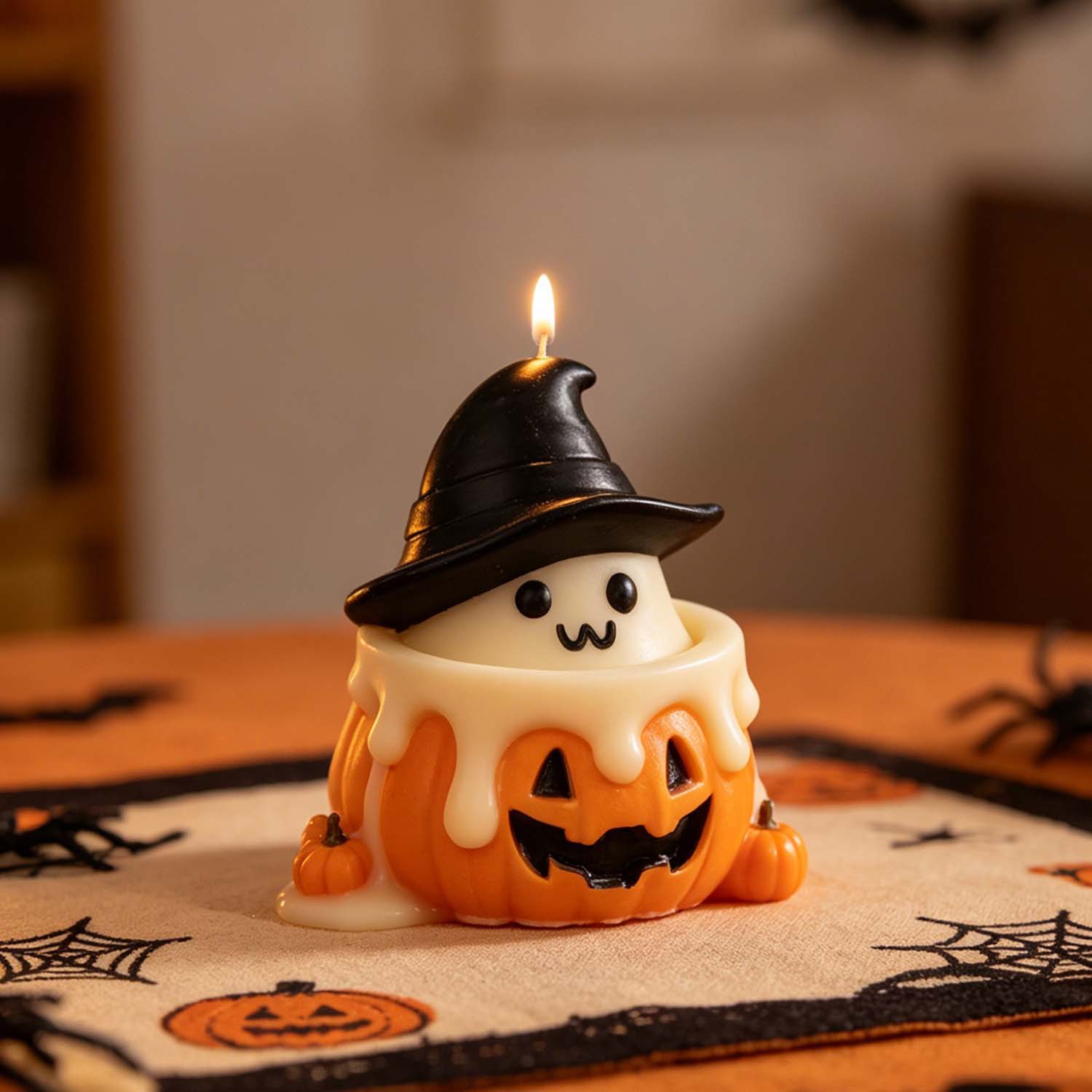 Pumpkin Cup Ghost Scented Candle Mold Cute Halloween Ghost Decoration Silicone Mold