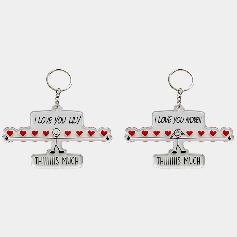 Personalized Romantic Big Embrace Keychain Engraved Keychain Meaningful Present for Lovers