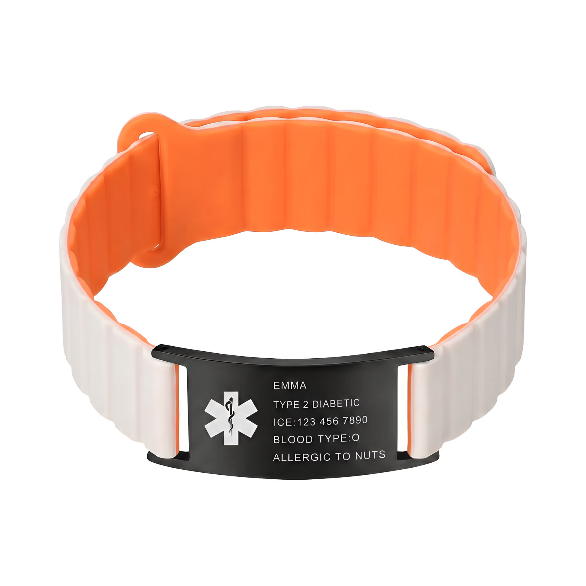 Personalized Medical Symbol Waterproof Medical Alert Bracelet with Engraved ID Name Tag and Magnetic Strap Daily Wear Travel Medical Gift for Patient