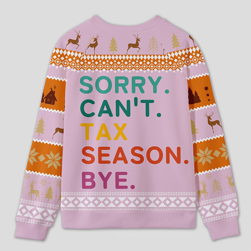Personalized Tax Season Survival Humor Ugly Sweater Office Holiday Party Gift for Accountants