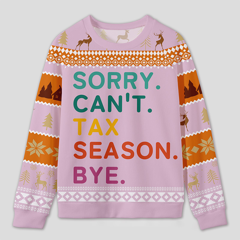Personalized Tax Season Survival Humor Ugly Sweater Office Holiday Party Gift for Accountants