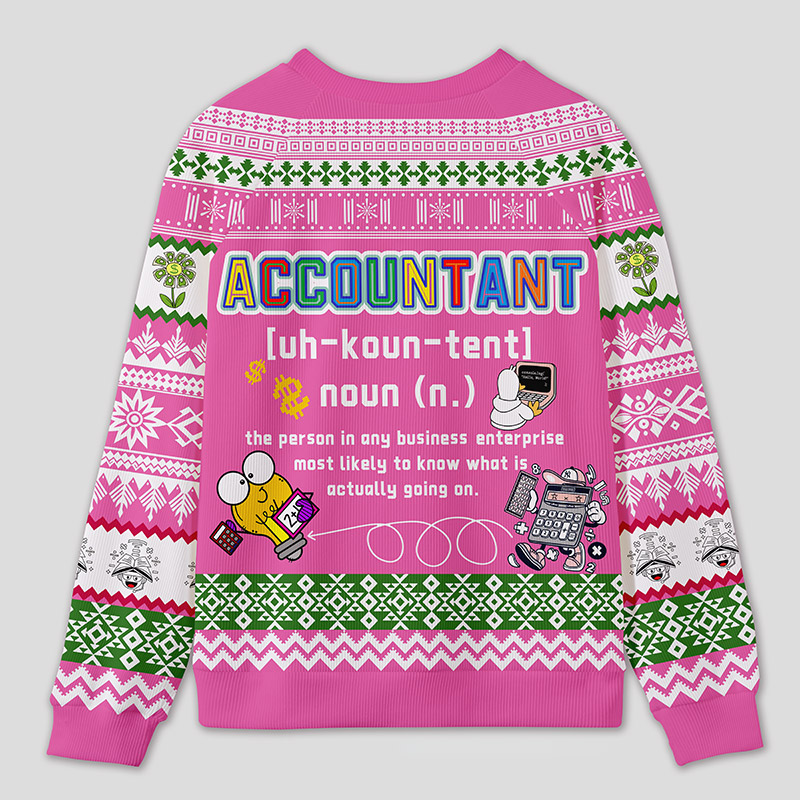 Personalized Energetic Accounting Funny Ugly Sweater Office Holiday Party Gift for Finance Pros