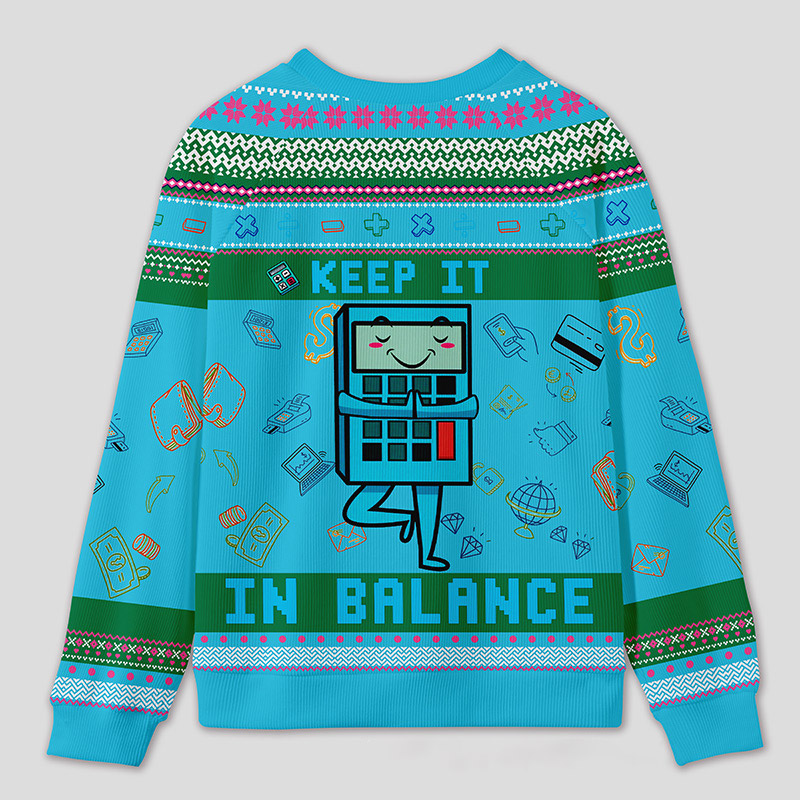 Personalized Funny Finance Yoga Ugly Sweater Office Holiday Party Gift for Accountants