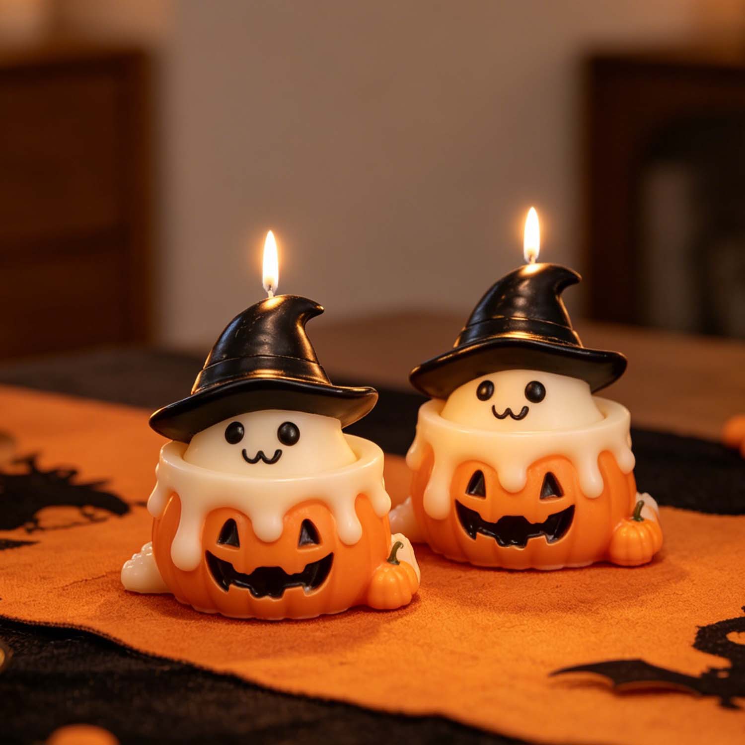 Pumpkin Cup Ghost Scented Candle Mold Cute Halloween Ghost Decoration Silicone Mold