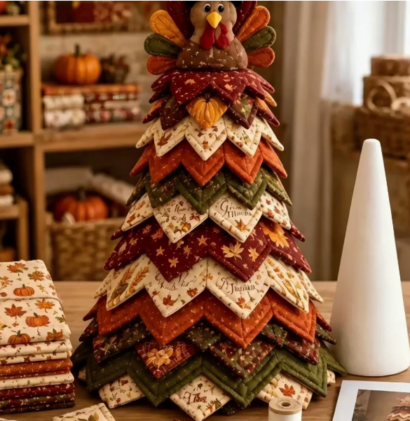 Patchwork Tree Quilt Kit - DIY Tabletop Craft, Seasonal Home Decor, Halloween Christmas Autumn