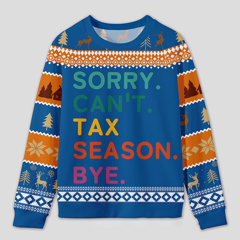 Personalized Tax Season Survival Humor Ugly Sweater Office Holiday Party Gift for Accountants