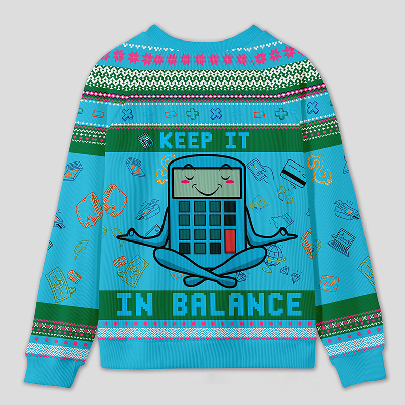 Personalized Funny Finance Yoga Ugly Sweater Office Holiday Party Gift for Accountants