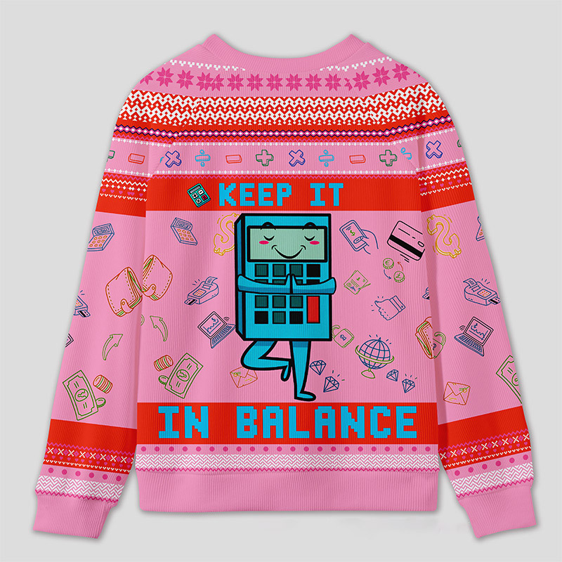 Personalized Funny Finance Yoga Ugly Sweater Office Holiday Party Gift for Accountants