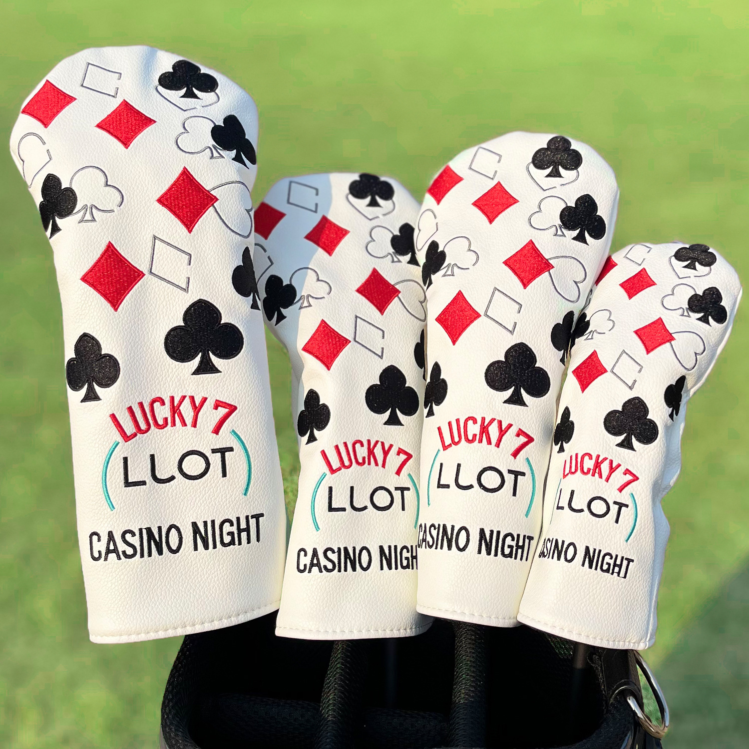 Lucky7 Casino Night Golf Club Covers Poker Themed Protective Club Headcovers 