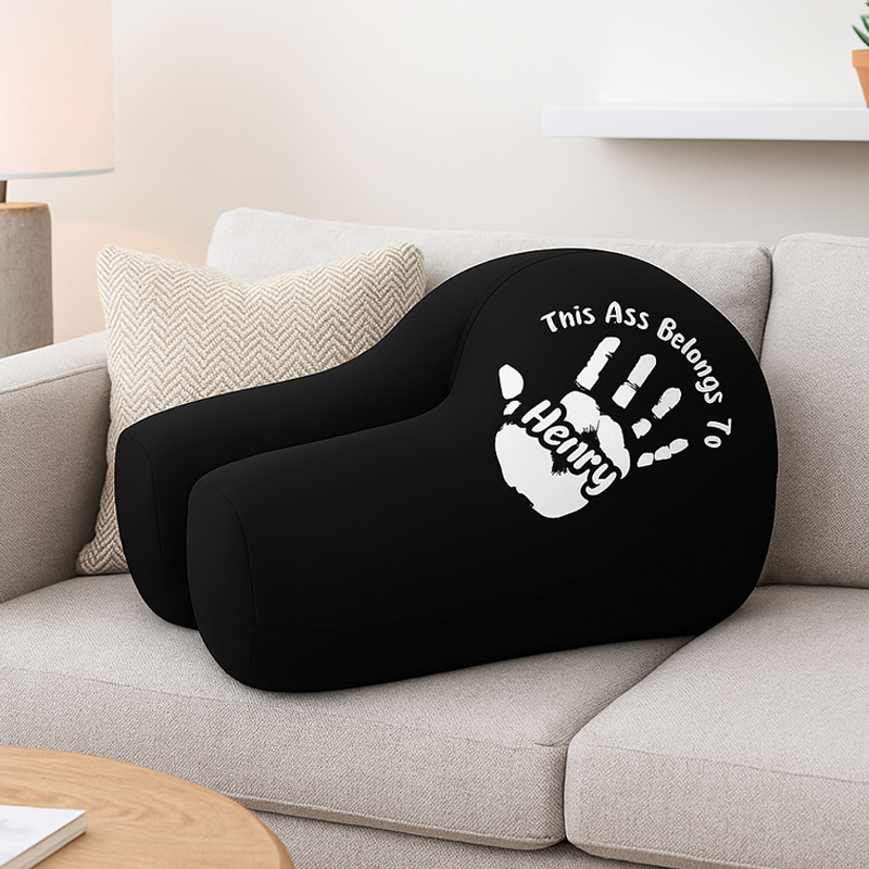 Personalized Butt Shaped Pillow Comfort Throw Pillow Custom Funny Cushion with Name Relieve Pressure Gift for Couples Boyfriend Girlfriend or Anniversary Decor
