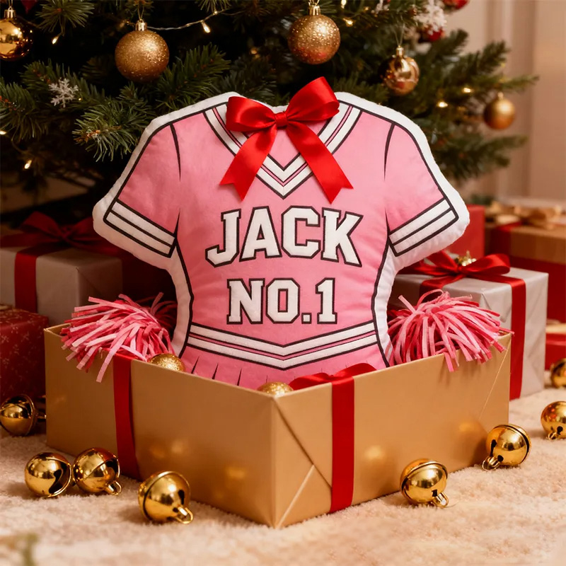 Personalized Cheerleading Uniform Pillow with Custom Name and Number Design