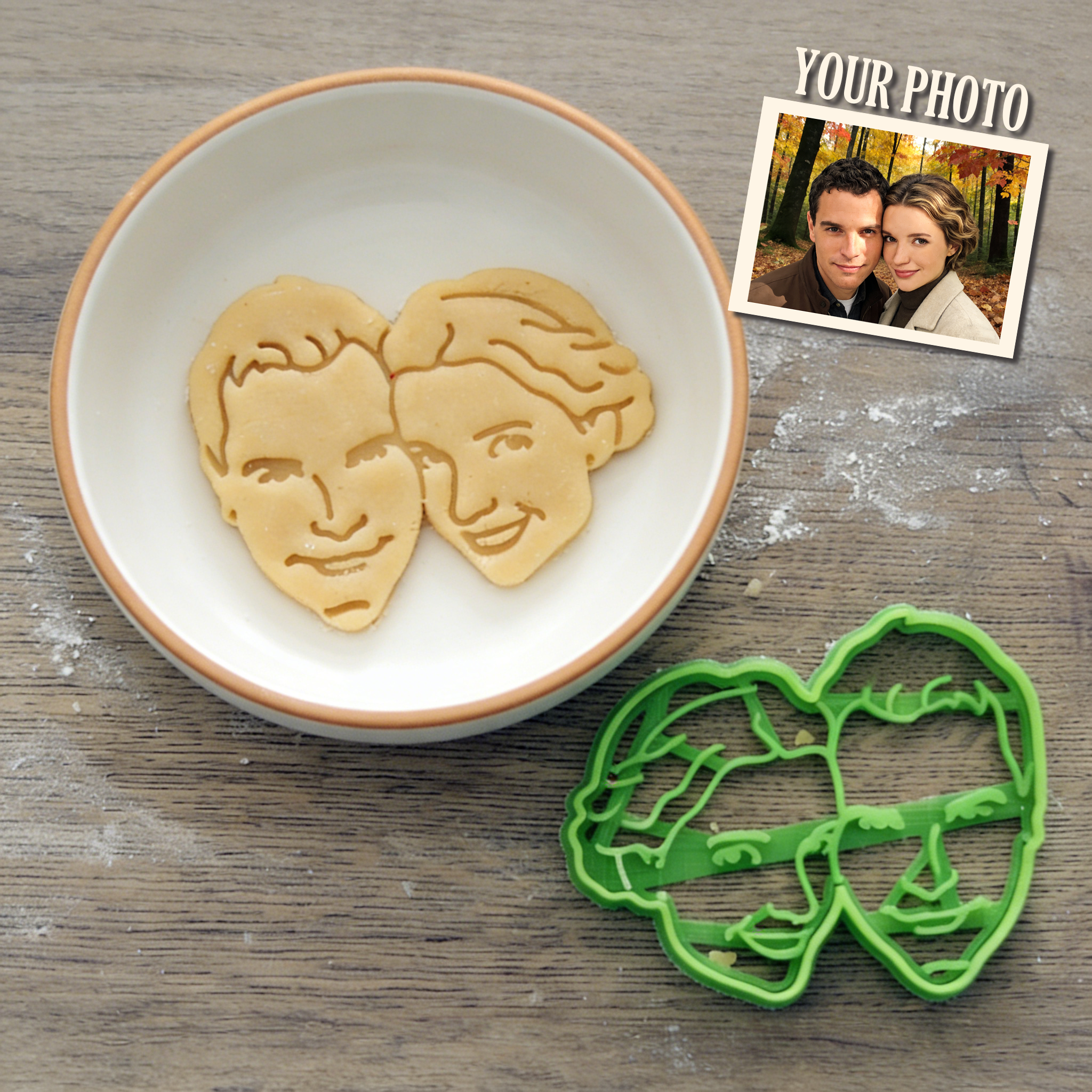 Personalized Couple Face Cookie Cutter Custom Photo Baking Accessory Gift For Anniversary And Wedding Couples