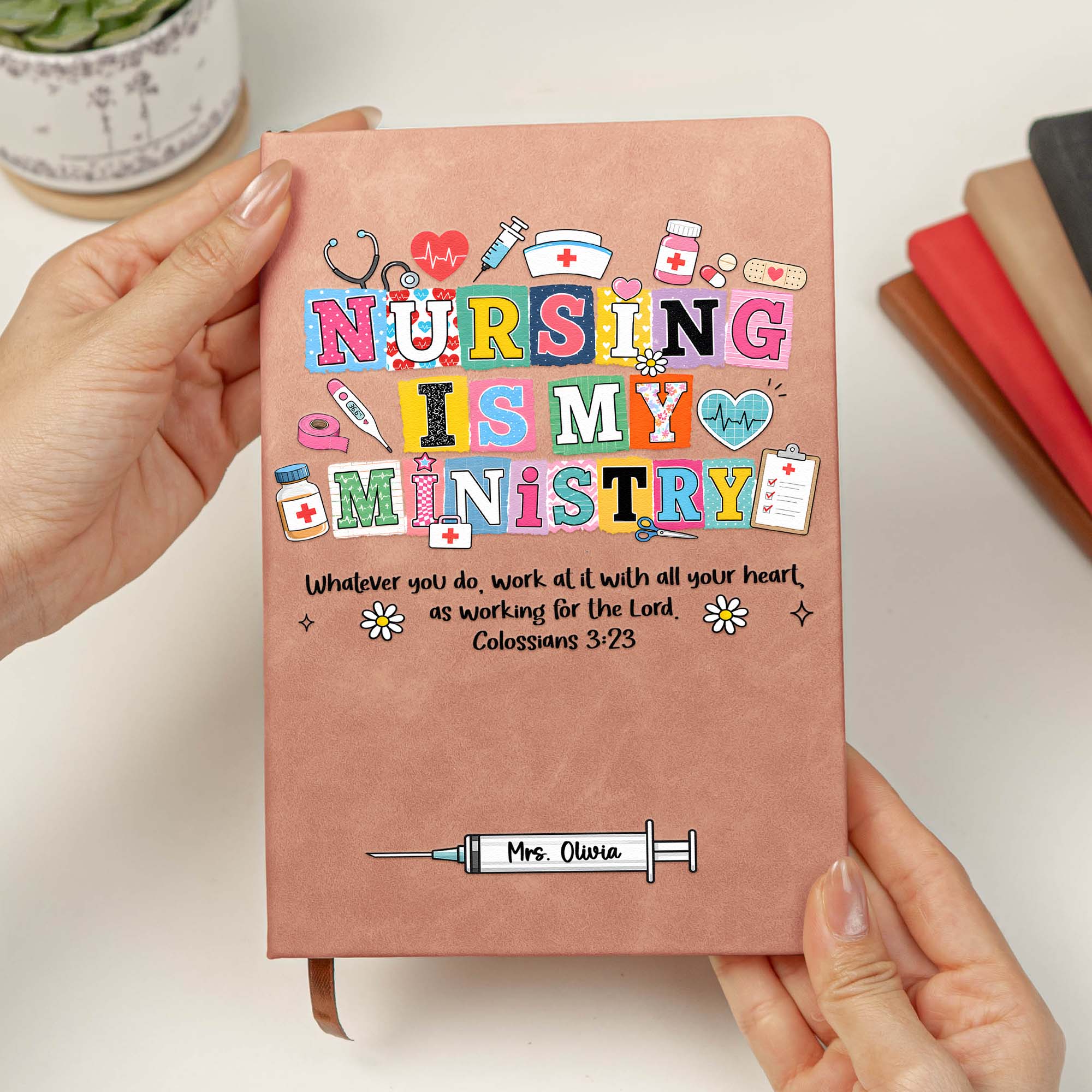 Personalized Nursing, Caring, Healing Is My Ministry Gift For Nurse, Doctor, Healthcare Journal