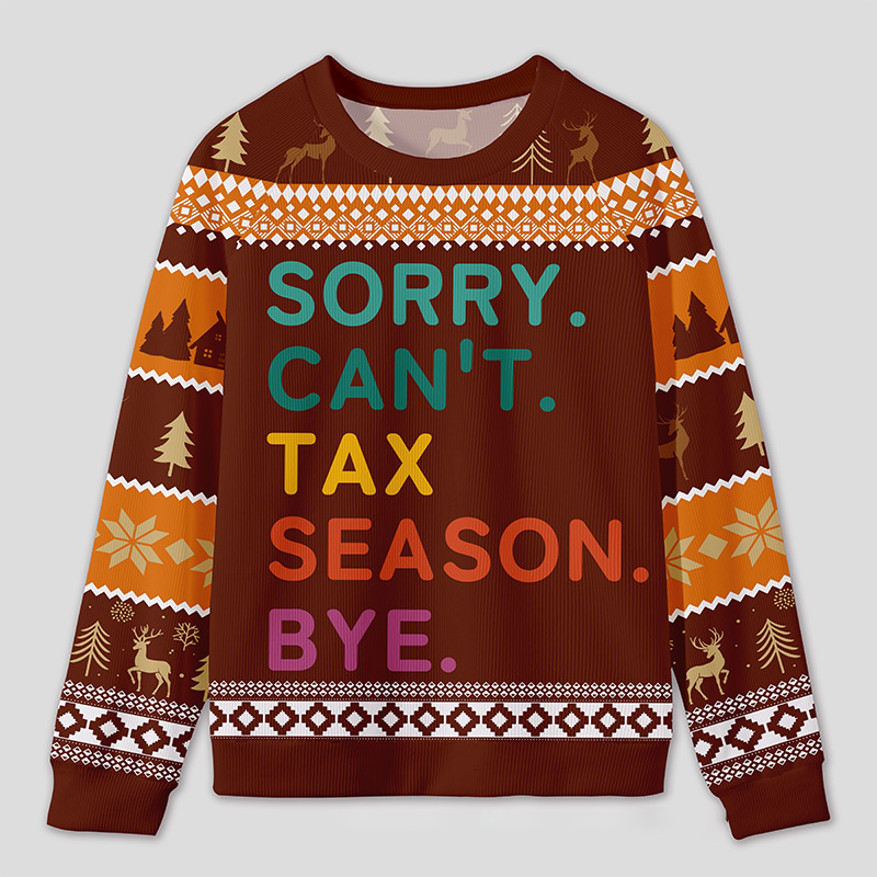 Personalized Tax Season Survival Humor Ugly Sweater Office Holiday Party Gift for Accountants