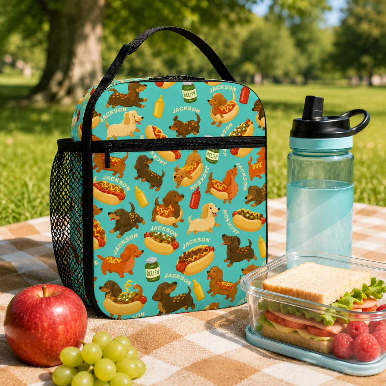 Personalized Takeout Food Trucks Burgers Pizza Hot Dogs Street Food Lover Kids Insulated Reusable School Lunch Bag