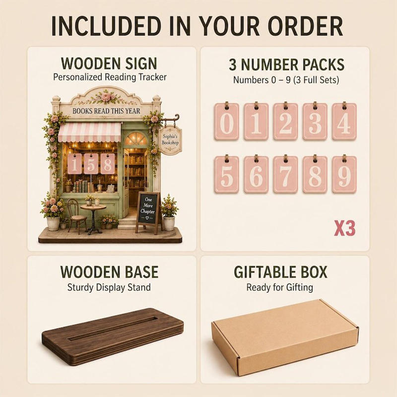 Personalized Books Read This Year Counter Vintage Book Read Tracker Floral Book Lover Gift