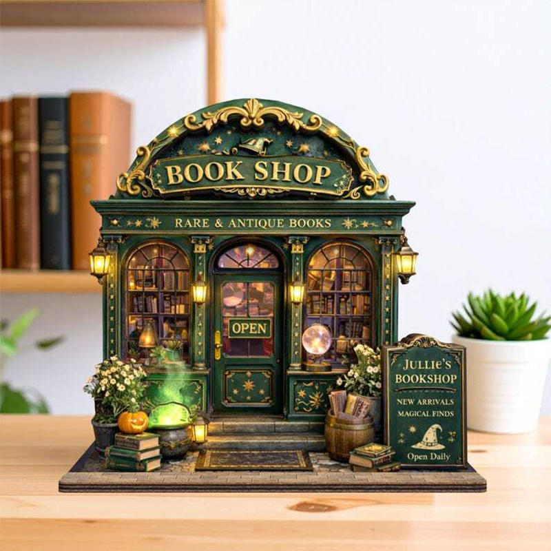 Personalized Vintage Bookstore Wooden Block Bookshop Decor Library Decor