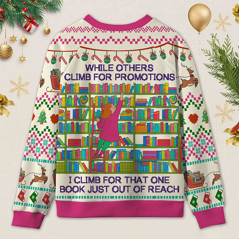 Personalized Book Passion Ugly Sweater Office Holiday Party Gift for Librarians