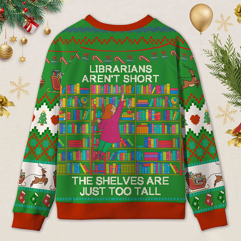 Personalized Shelf Crawler Funny Ugly Sweater Office Holiday Party Gift for Librarians