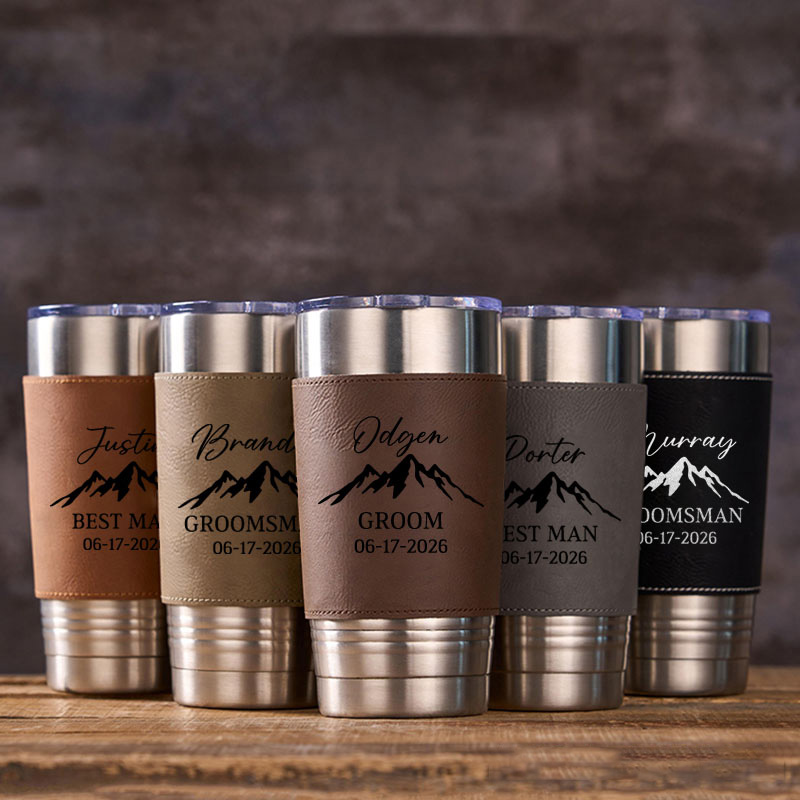 Personalized 20oz Tumbler Groomsmen Gift Tumbler Men’s Coffee Mugs for Groom Best Man Gift Wedding Party Favors Tumbler