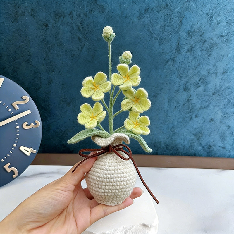 Mothers Day Gift Handmade Knitted Flower Pot Crochet Butterfly Orchid Plant Gift for Mom Grandma Mother's Day Gifts