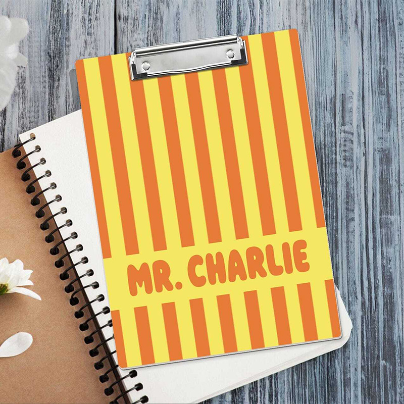 Personalized Teacher Clipboard Custom Name Vertical Stripe Clipboard Cute Classroom Gift Appreciation Gifts