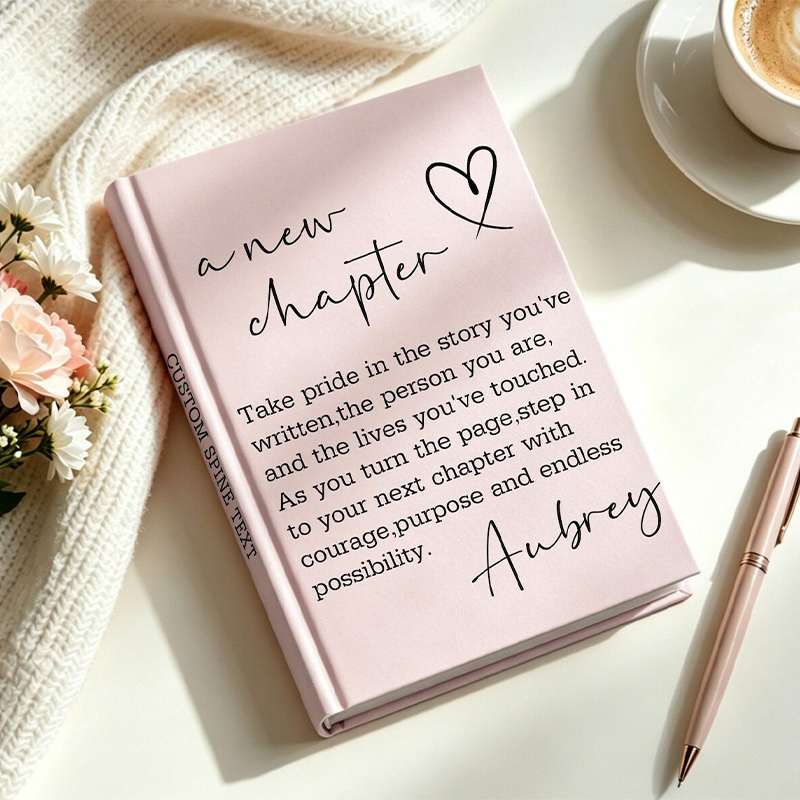 Personalized A Next Chapter Journal With Name Hardcover Notebook Encouragement Gift for Women Retirement Gift Coworker Gifts 