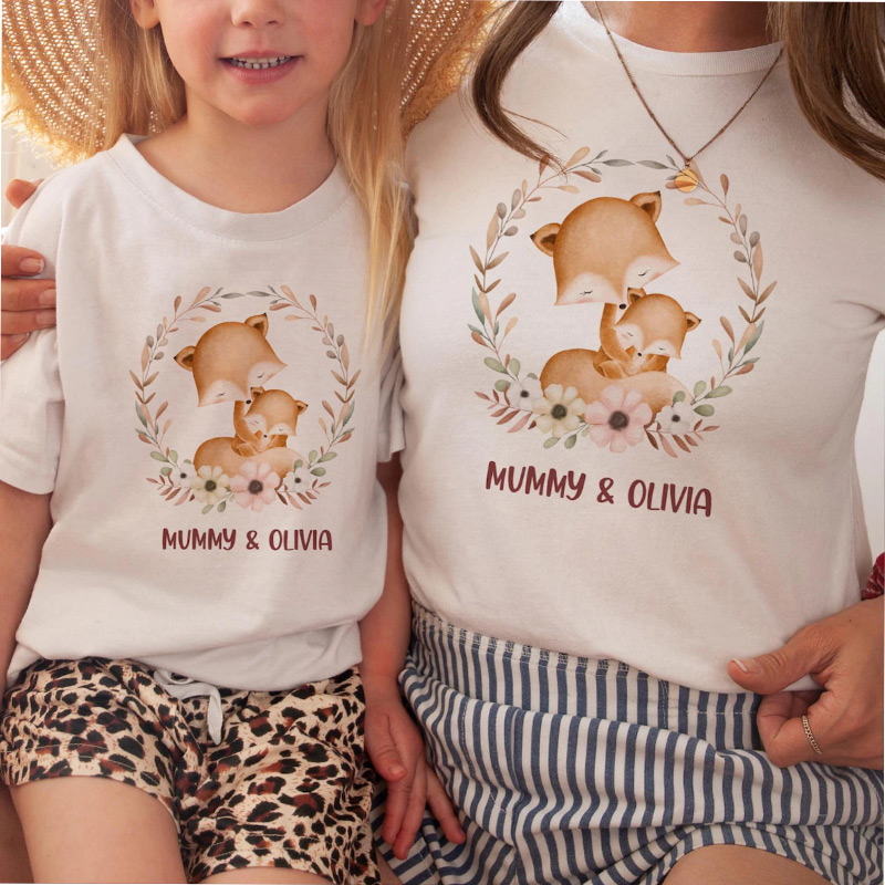 Personalized Mother and Baby Matching T-shirts - Gift for Mum Mothers Day Gift