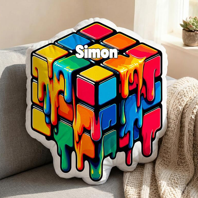 Personalized Graphic 3D Print Cartoon Shaped Pillow Melting Block Funny Design Gift for Geek Lover