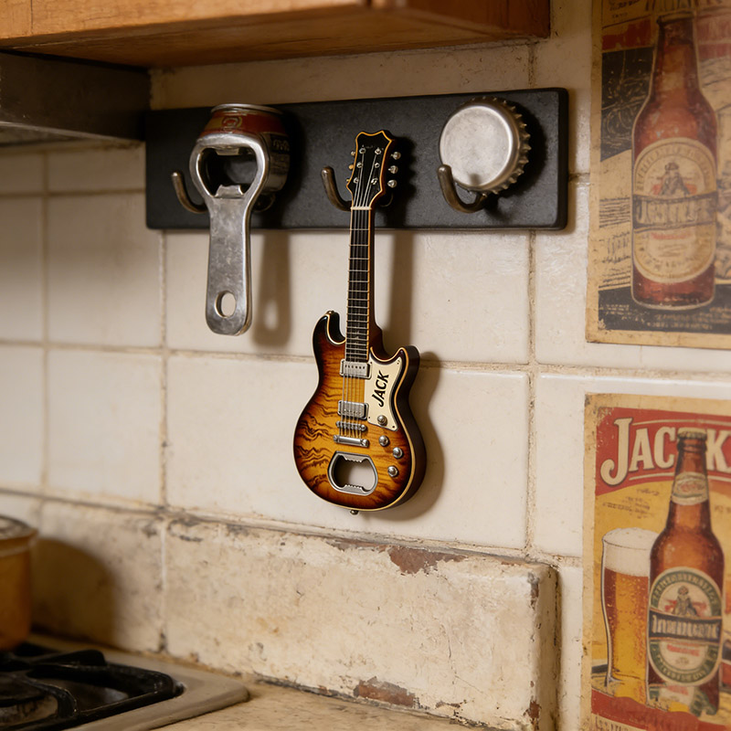 Personalized Guitar Shaped Bottle Opener with Name Concert Celebrations Birthdays Holiday Parties Gift for Guitarists Band Members Music Lovers