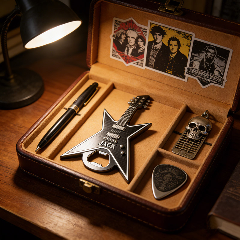 Personalized Electric Guitar Shaped Bottle Opener with Name Concert Celebrations Birthdays Holiday Parties Gift for Guitarists Band Members Music Lovers