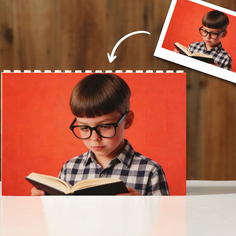 Personalized Photo Brick Puzzle Building Blocks Unique Portrait Photograph Gift for Nerd Geek Lover