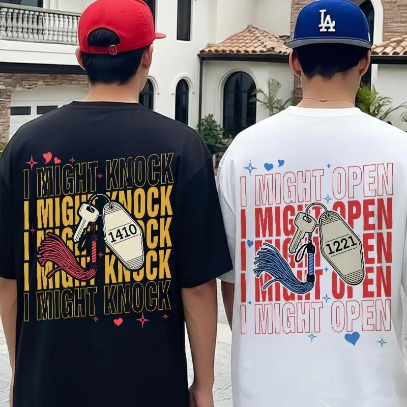 Personalized HR "I Might Open I Might Knock" Hockey Unisex T-Shirt , Gift for Her Him