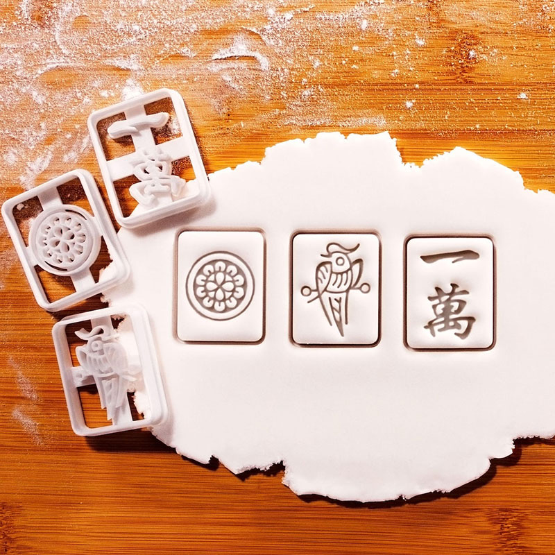 Mahjong Cookie Cutters Set 一萬 雀牌 一筒 Tiles Lunar New Year Baking