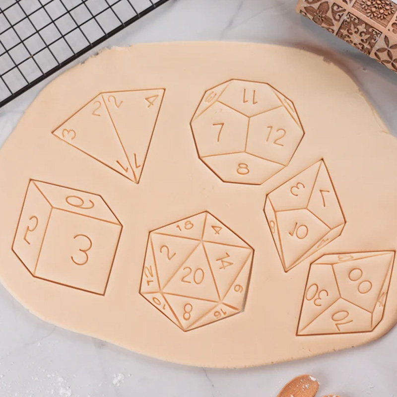 Personalized Gaming Dice Cookie Cutter 3D Printed Baking Supplies Fondant Tool Craft Stamp for Gamer Geek Lover