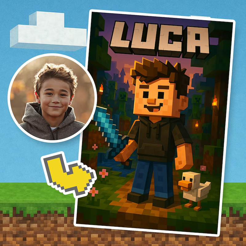 Personalized Digital Gamer Portrait from Photo Custom Character Art for Geek Lover