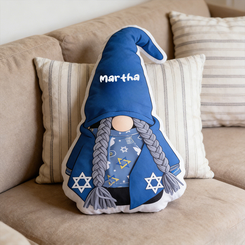 Personalized Hanukkah Gnome Pillow with Name Religious Home Decor Happy Hanukkah Gift Religious Pillow Gift for Jewish Family