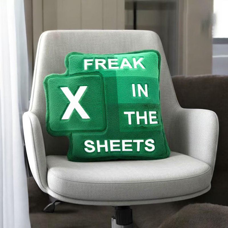 Personalized Graphic 3D Print Spreadsheet Office Humor Cushion Work From Home Decor Nerd Gift for Geek Lover