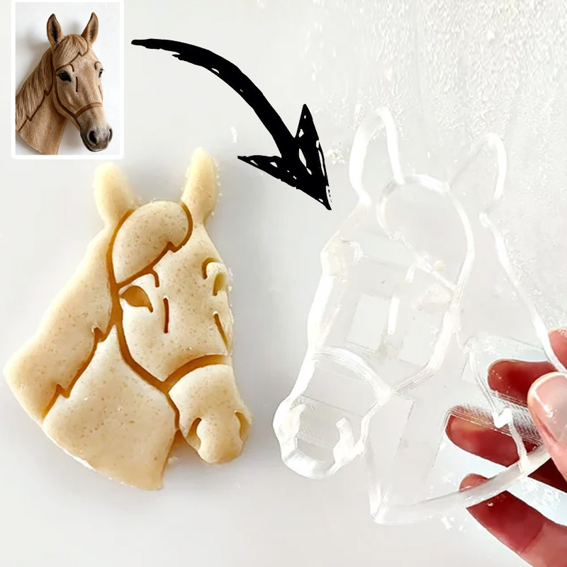 Personalized Horse Cookie Cutter Gift For Horse Lover Barn Owner Cutter 3D Printed Baking Supplies Fondant Tool Craft Stamp for Riding Lovers