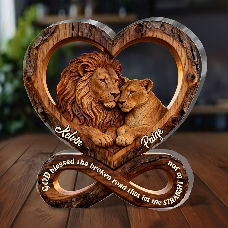 Personalized God Blessed the Broken Road that Let me Straight to you Custom Shaped Acrylic Plaque with Name Religious Gift for Christians