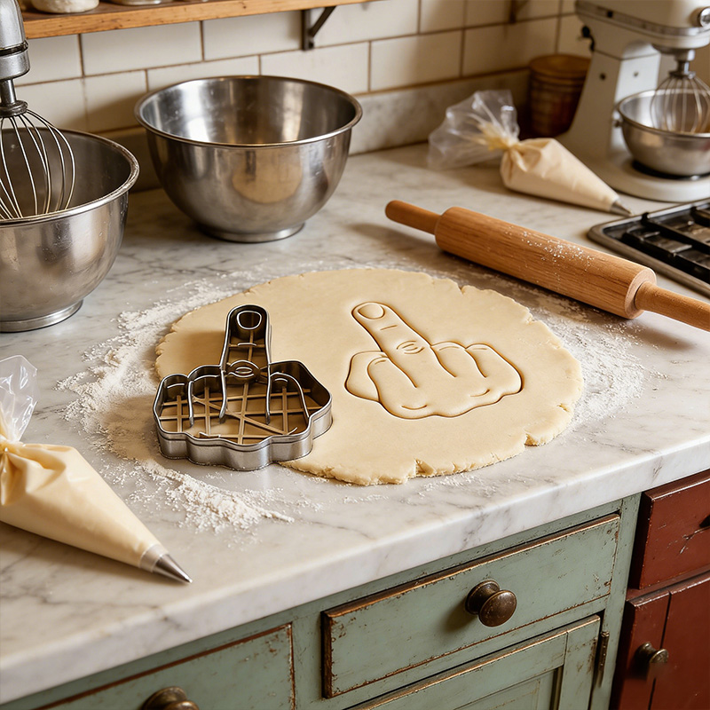 Personalized Funny Middle Finger Cookie Cutter Adult Novelty Bake Tool Fuck You Sign Fuck Off Middle Finger Hand Fingers Cookie Cutter