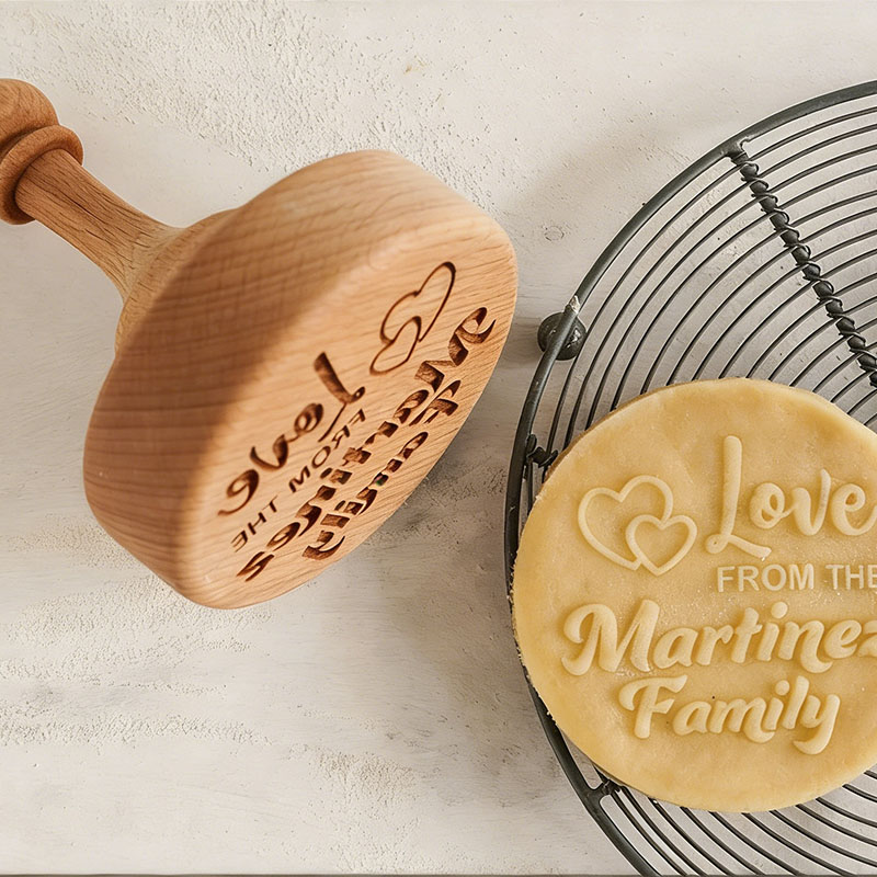 Personalized Chess Cookie Stamp 4-inch Wooden Biscuit Mold Baking Lover Gifts