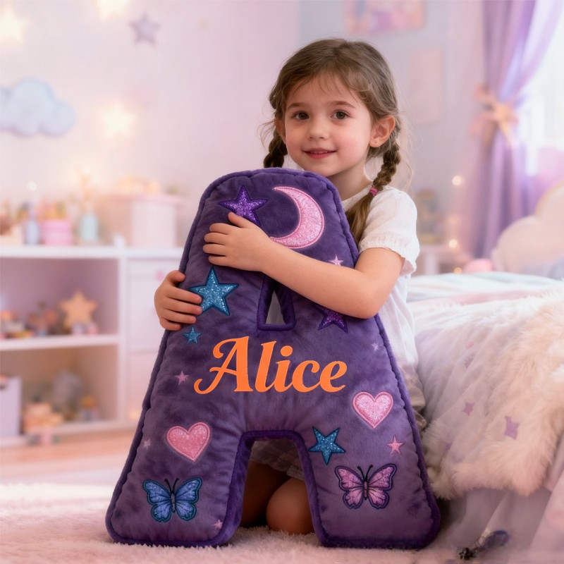 Personalized Purple Butterfly with Name Graphic 3D Print Pillow Christmas Gift for Kids Birthday Gift
