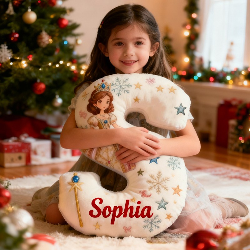Personalized Dream Princess with Name Graphic 3D Print Pillow Christmas Gift for Kids Birthday Gift