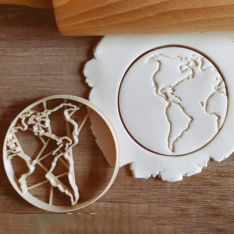 Personalized Earth Globe from Universe Set Science Planet Sun Cookie Cutter Pastry Fondant Dough Biscuit 3D Printed Baking Tool Craft Stamp for Geek Lover