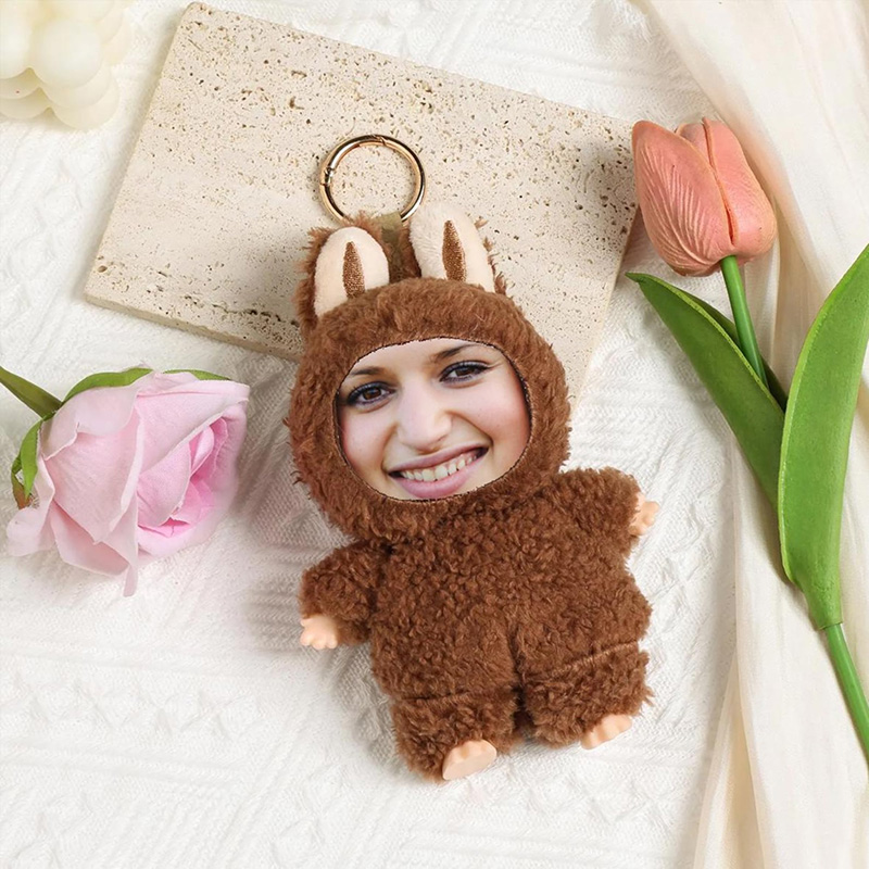 Personalized Face Plush Keychain Custom Photo Doll Keychains Personalized Face Doll Funny Gift for Friends Birthday Valentine's Day Gift